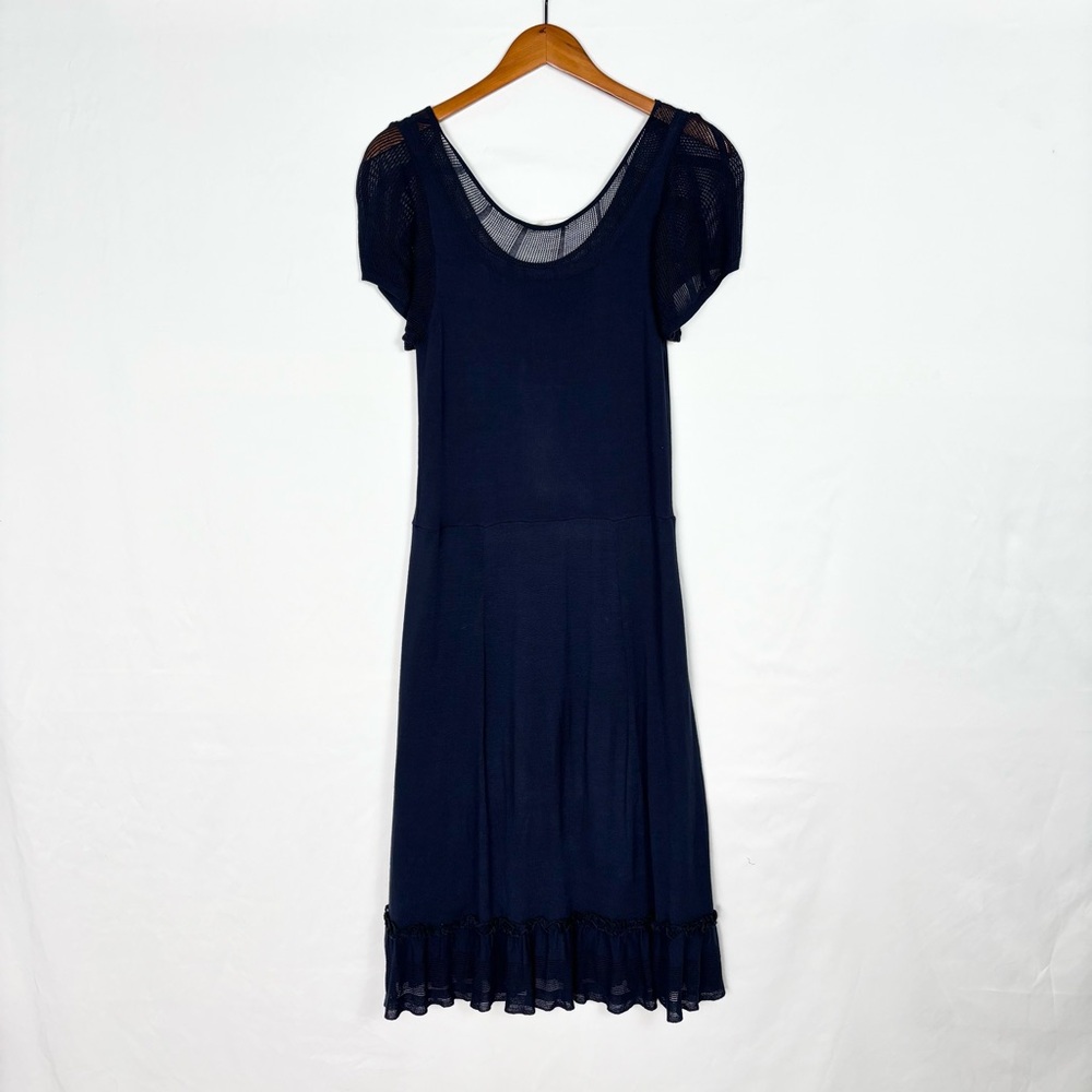 Anne Fontaine Midi Knit Short Sleeve Dress Navy Blue Size EUR 40/US‎ 8 - Picture 4 of 8